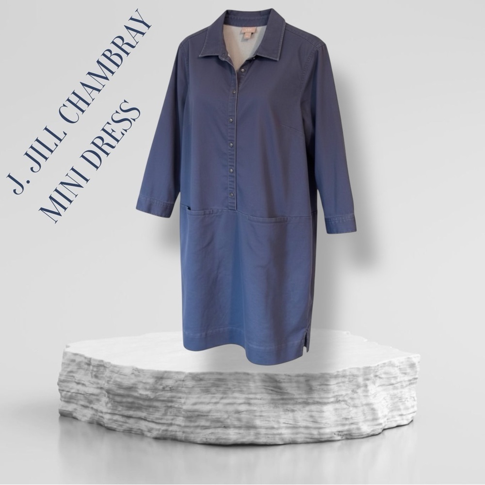 🌺J. JILL CHAMBRAY MINI SHIRT DRESS